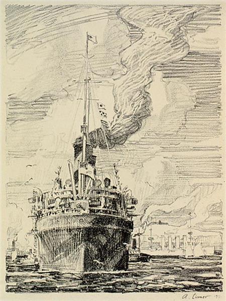 The Transport, Halifax, N.s., 1917 - Arthur Lismer