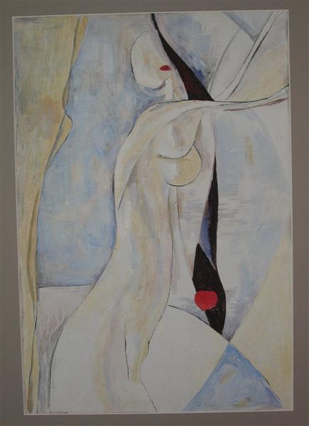 Composition With Female Figure I (in Blue Tones), 1962 - Hryhorii Havrylenko
