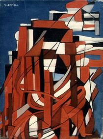 Abstract Composition in Red and Blue I - Tamara de Lempicka