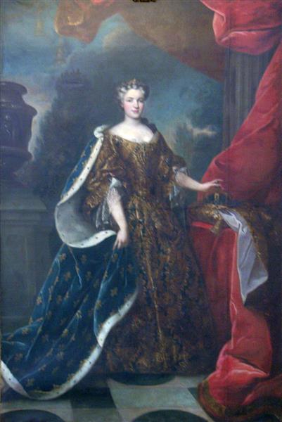 Portrait of Marie Leszczyńska, Queen of France - Шарль Андре Ван Лоо