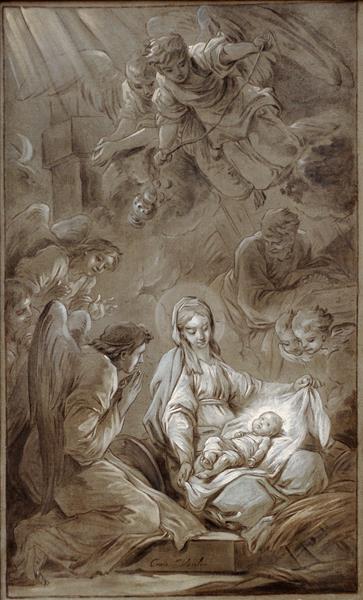 L'adoration Des Anges Esquisse, 1750 - 1751 - Шарль-Андре ван Лоо