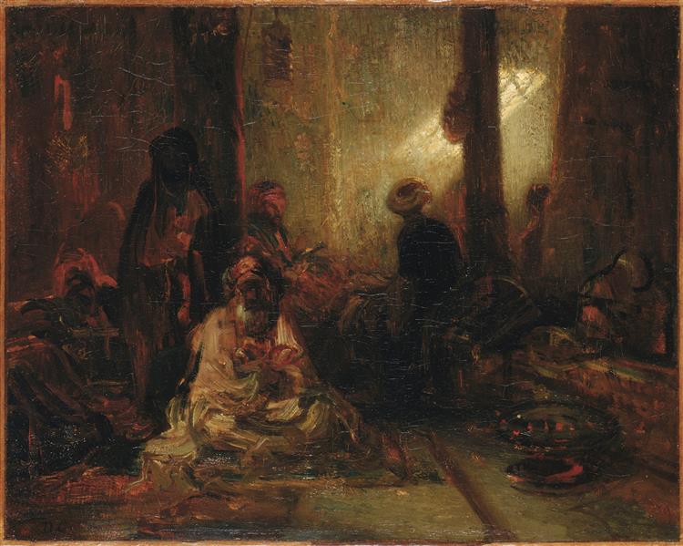 Interior of a Turkish Cafe, 1833 - Alexandre-Gabriel Decamps