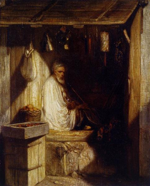 Turkish Merchant Smoking in His Shop, 1844 - Alexandre-Gabriel Decamps
