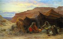 Bedouins in the Desert. - Eugène Girardet
