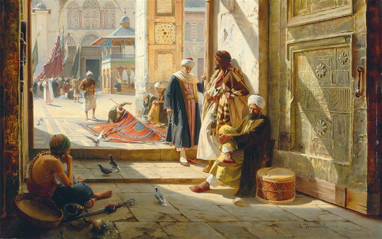 A Portrait of the Gate of the Great Umayyad Mosque, Damascus, 1890 - Gustav Bauernfeind