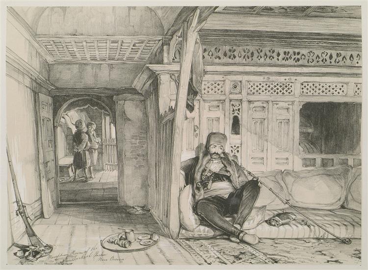 Interior of the Residence of the Pasha, New Orsova, 1838 - John Frederick Lewis