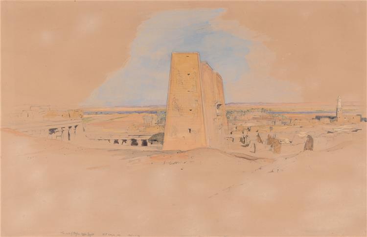 Temple of Edfou, Upper Egypt, 1841 - 1851 - John Frederick Lewis