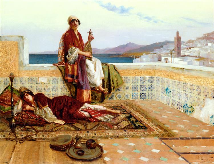 Young Ladies on a Terrace in Tangiers, 1880 - Rudolph Ernst
