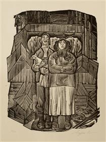 Ivan and Palagna. Illustration to Mykhailo Kotsyubynsky's Tale 'Shadows of Forgotten Ancestors' - Georgyi Yakutovytch