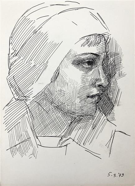 The girl in the hat, 1979 - Hryhorii Havrylenko