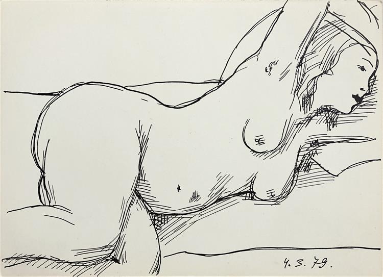 Nude lying down, 1979 - Hryhorii Havrylenko