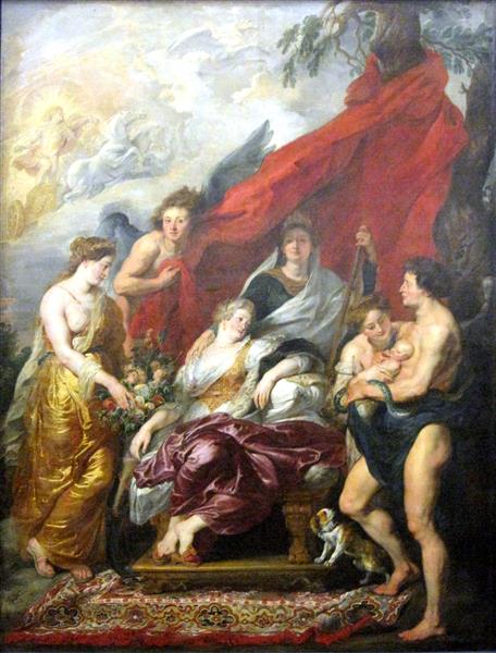 8. The Birth of the Dauphin at Fontainebleau, 1622 - 1625 - Pierre Paul Rubens