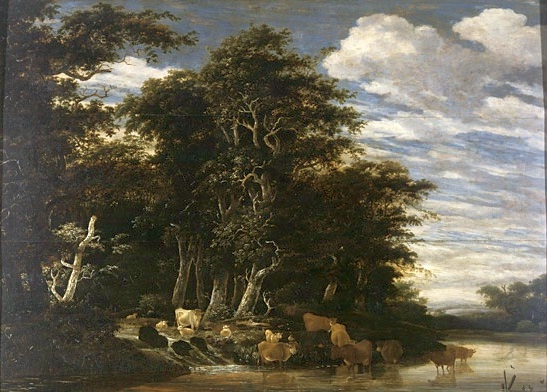 Cattle at Watering Hole - Salomon van Ruysdael
