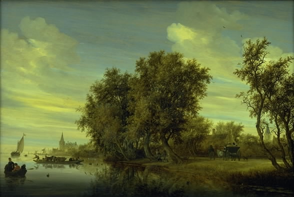 The Road Along the River - Salomon van Ruysdael