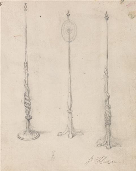 Study of Three Lampstands - John Flaxman