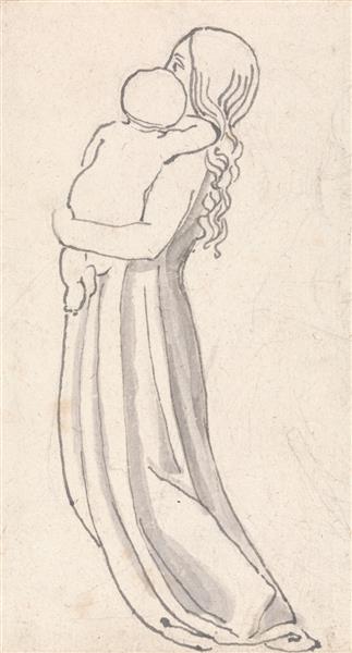 Women Carrying a Child in Her Arms - John Flaxman
