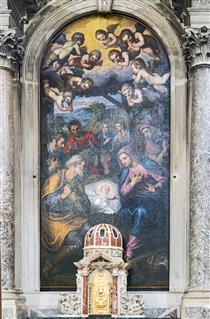 Madonna dell'Orto (Venice) - Chapel Morosini - Nativity and Saint Dominic - Domenico Tintoretto
