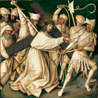 Carrying the cross (Grey Passion-8), c.1494 - c.1500 - Ганс Гольбейн Старший