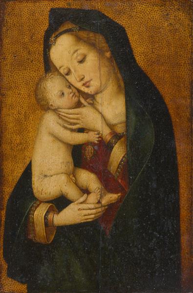 Maria, das Kind liebkosend, c.1499 - 老漢斯‧霍爾拜因