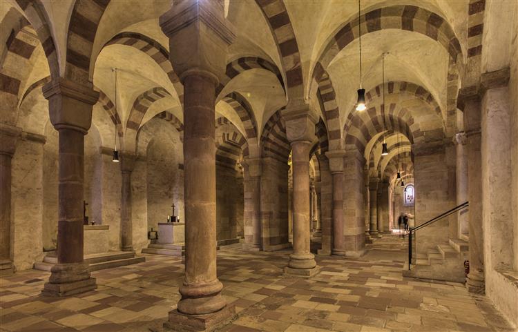 Interior of Speyer Cathedral, Germany, 1030 - Романская архитектура