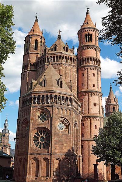 East End of Worms Cathedral, Germany, 1130 - 1181 - Romanesque Architecture
