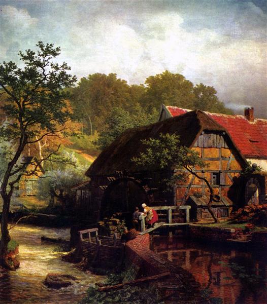 Westphalian Watermill, 1863 - Андреас Ахенбах