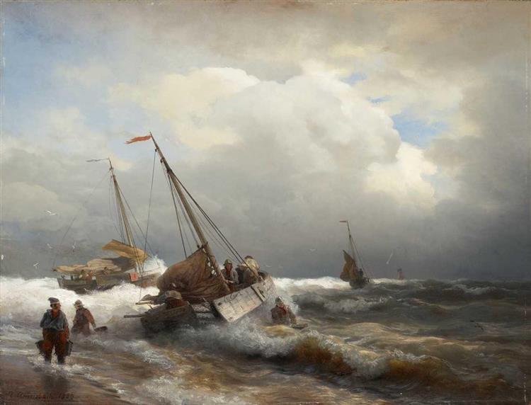 Seascape, 1863 - Андреас Ахенбах