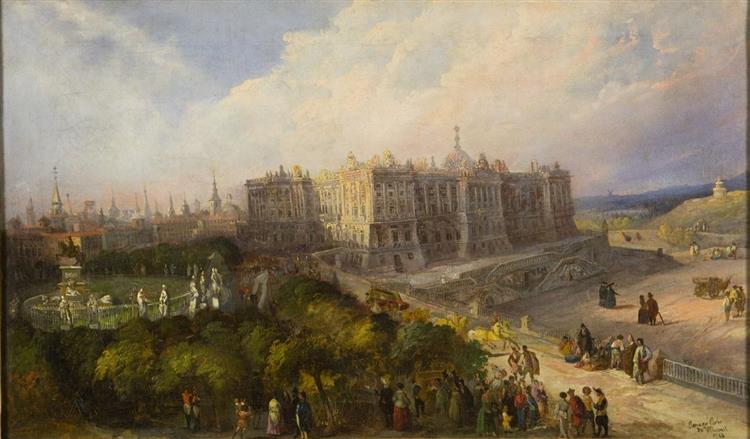 Vista Del Palacio Real De Madrid, 1854 - Jenaro Pérez Villaamil