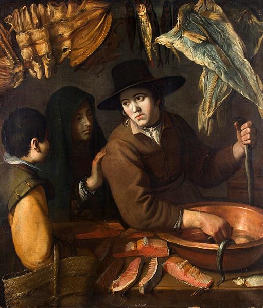 La Vendedora De Pescado, c.1631 - Хуан Ван дер Амен