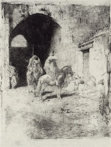 Casbah guard in Tetouan, c.1861 - 马里亚·福尔图尼