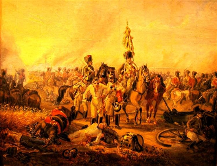 After the Battle of Wagram, July 6, 1809 - Освальд Ахенбах