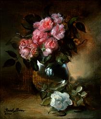 Pink Roses in Brandy Glass - Frank Herbert Mason