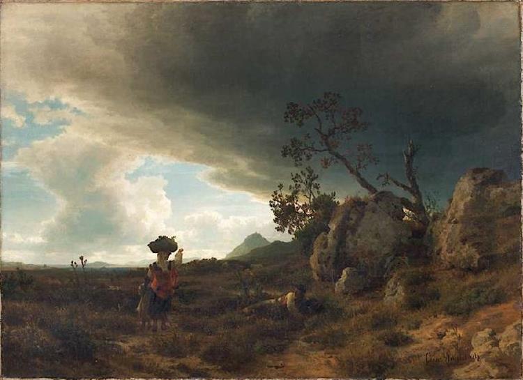 Landscape in the Event of a Thunderstorm, c.1853 - Oswald Achenbach