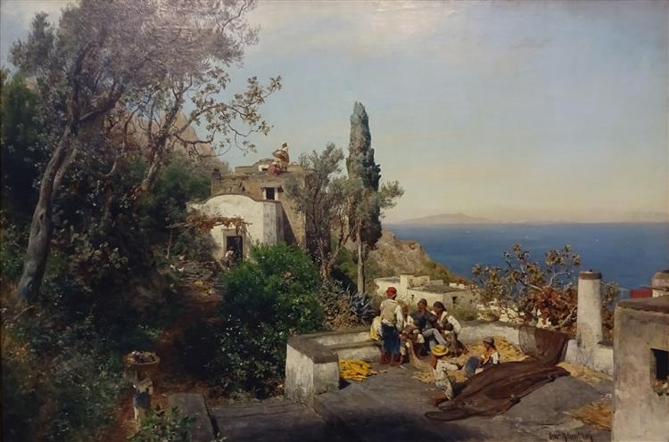Coastal Landscape Near Naples, 1880 - Освальд Ахенбах