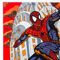 Steve Kaufman - Spiderman Marvel Phone Hand Painted Sculpture Pop Art  Signed COA - for sale