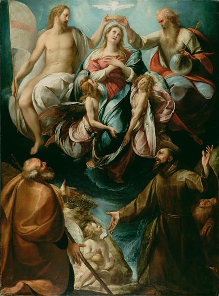 Coronation of the Virgin with Saints Joseph and Francis of Assisi, 1607 - Giulio Cesare Procaccini