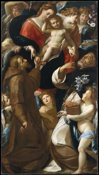 Madonna and Child with Saints Francis and Dominic and Angels, c.1615 - Giulio Cesare Procaccini