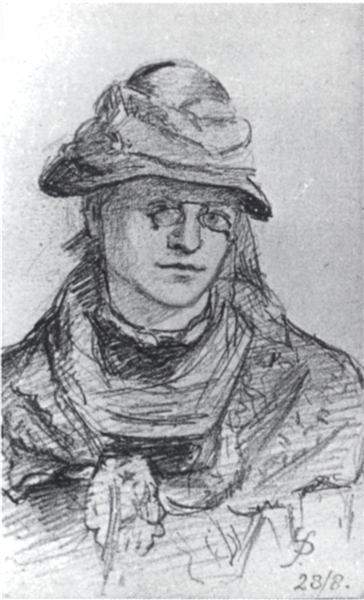 Self-portrait, c.1875 - c.1878 - Sarah Henrietta Purser