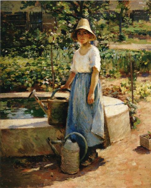 At the Fountain, c.1890 - Теодор Робинсон