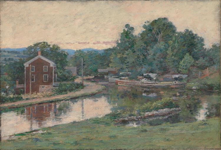 Evening at the Lock, Napanoch, New York, 1893 - Теодор Робінсон