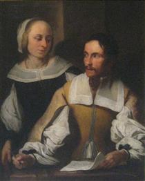 Portrait of the so-called Mathematician with His Wife - Карел Шкрета