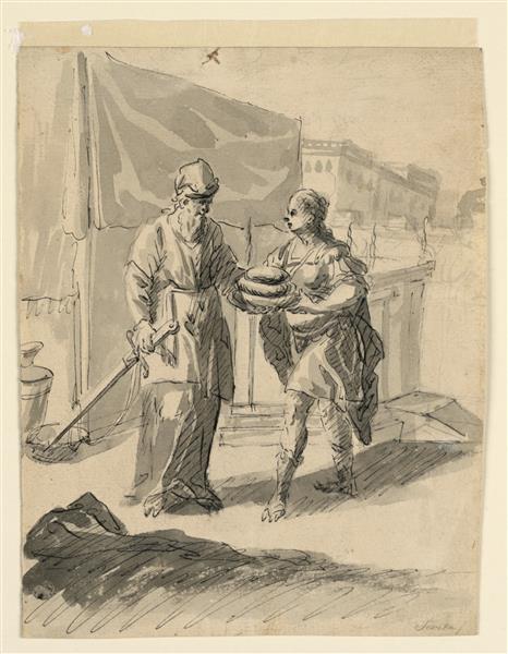 Figure Presenting Loaves to a General, c.1650 - Карел Шкрета