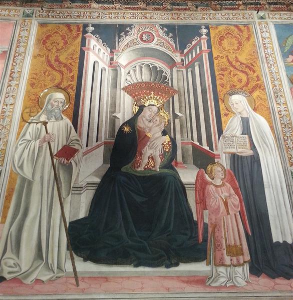 La Madonna in Trono Fra I Santi Benedetto E Francesca Romana - Antoniazzo Romano