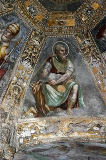 Luke the Evangelist.Detail from the Ceiling of the Altar Chapel in the Cappella Di Sant'aquilino in the Basilica Di San Lorenzo Maggiore in Milan - Carlo Urbino