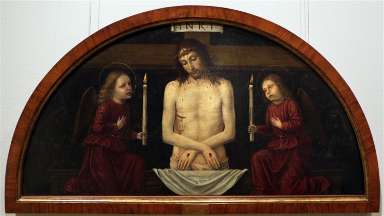Cristo in pietà fra due angeli, c.1488 - c.1490 - Ambrogio Bergognone