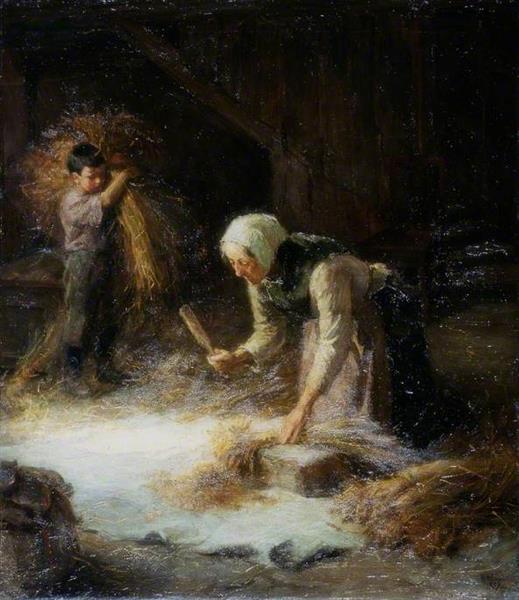 Threshing the Gleanings, 1889 - Ralph Hedley