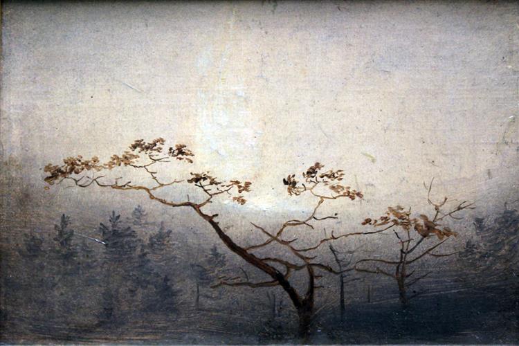 Trees at Sunrise in Autumn, 1823 - Карл Блехен