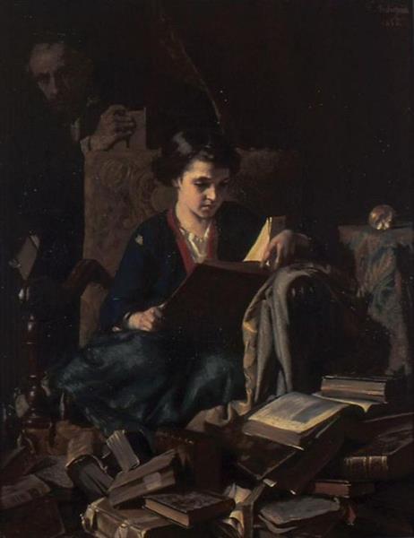 The bookseller's daughter, 1855 - Alexandre Antigna