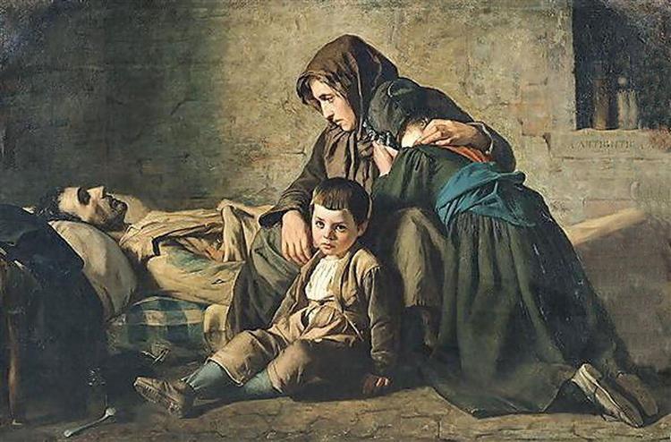 The death of the poor, 1859 - Alexandre Antigna