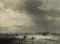 Fishermen on the Beach - Герман Херцог